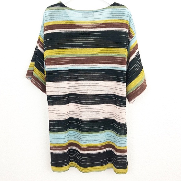 Vintage Missoni size L stripe tunic short sleeve blouse top - Picture 2 of 3